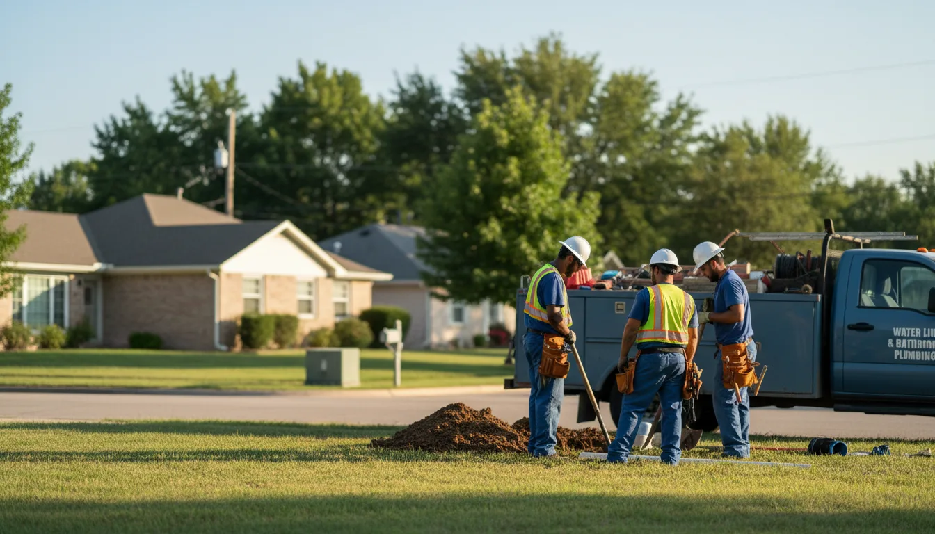 Residential water line and bathroom plumbing service in Batesville, TX
